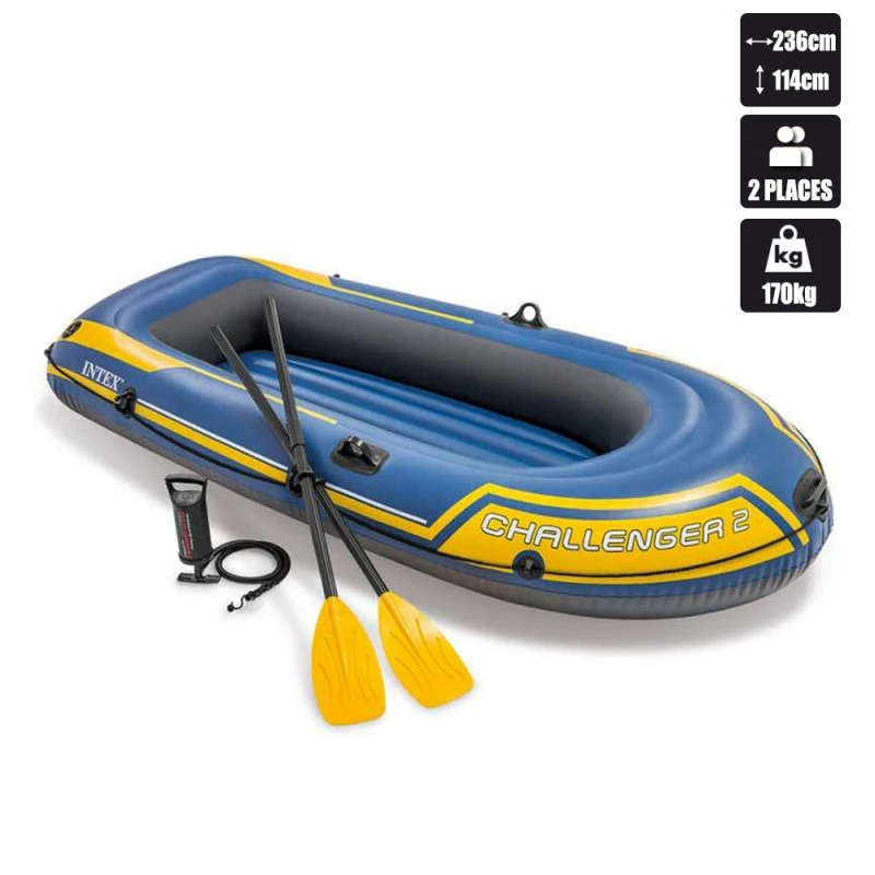 BATEAU GONFLABLE INTEX CHALLENGER 2 + 2 RAMES + GONFLEUR 1 BATEAU GONFLABLE INTEX CHALLENGER 2 + 2 RAMES + GONFLEUR