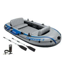 BATEAU GONFLABLE INTEX EXCURSION 4 + 2 AVIRONS + GONFLEUR -Intex Gonflable Soldes bateau gonflable intex excursion 4 2 avirons gonfleur 2
