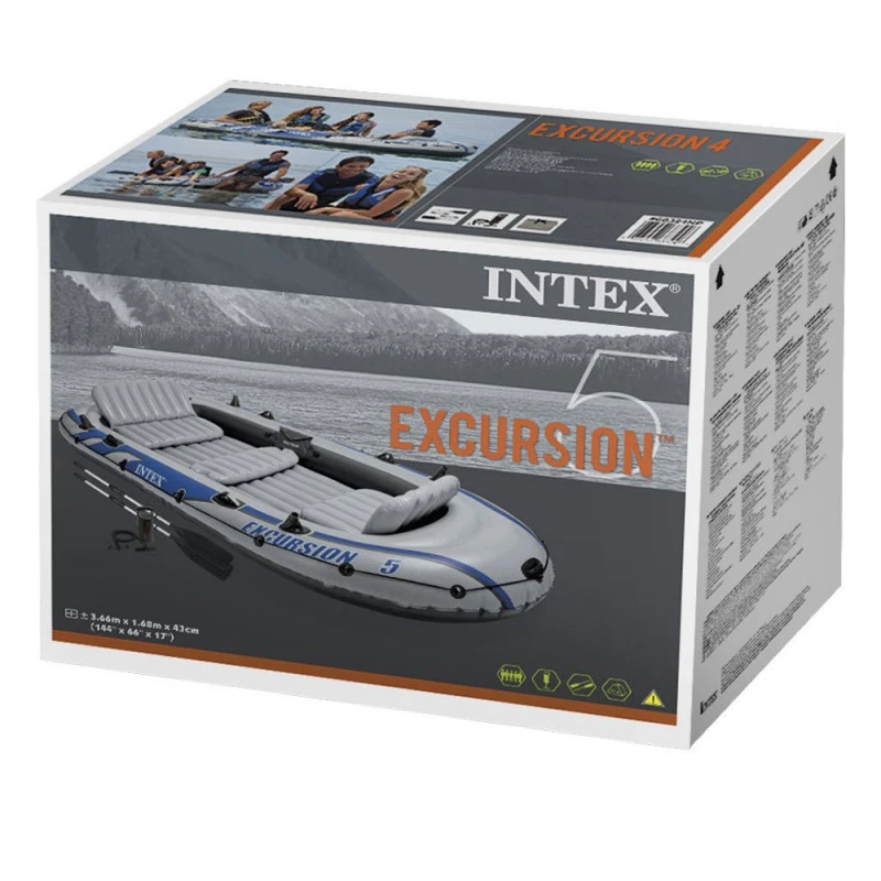 BATEAU GONFLABLE INTEX EXCURSION 5 + 2 AVIRONS + GONFLEUR 5 BATEAU GONFLABLE INTEX EXCURSION 5 + 2 AVIRONS + GONFLEUR – Image 5